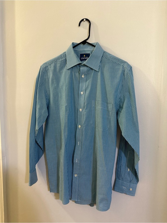 Stafford Other - Stafford Teal and White Pinstripe Dress Shirt